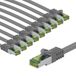 goobay 66115 CAT8.1 netwerkkabel set van 10 / patchkabel afgeschermd S/FTP/CU ethernetkabel, PiMF, LSZH, OFC/Cat 8.1 kabel met 40 Gbits/grijs/10 x 1 m