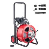 VEVOR pijpreinigingsmachine met automatische invoer, 30 m x 19 mm pijpreinigingsspiraal met rollen, elektrische rioolreiniger voor leidingen van 100-200 mm, pijpreinigingsapparaat voor afvoeren, toiletten en wastafels.