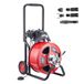 VEVOR pijpreinigingsmachine met automatische invoer, 30 m x 19 mm pijpreinigingsspiraal met rollen, elektrische rioolreiniger voor leidingen van 100-200 mm, pijpreinigingsapparaat voor afvoeren, toiletten en wastafels.