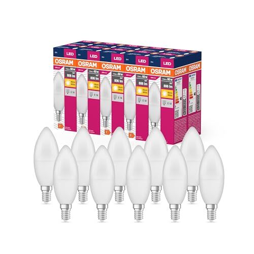 OSRAM LED STAR VALUE E14 Candle LED Bulb - 60W Equivalent - Warm White - 10 Pack