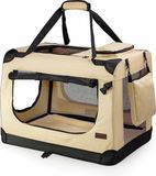 Lionto Wan GmbH Hondentransportbox Hondentas Hondenbox Opvouwbare tas voor kleine dieren, (XXL) 90x61x65 cm Beige