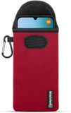 MobyDefend Hoesje - Geschikt voor Xiaomi Redmi 15C 5G - Neopreen Pouch Met Karabijnhaak - Insteek - Riemlus - Rood
