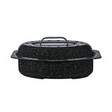 Granite Ware 6106 Roaster/stoofpan, koolstofstaal, 33 x 20 x 11 cm, zwart