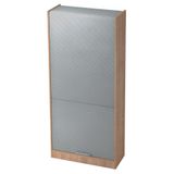 hjh OFFICE PRO Wandkast - Walnoot/Zilver - 90 x 40 x 200,4 cm - Signa R90 RE