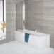 Exton Ligbad 180cm x 80cm avec panneau avant blanc brillant et paroi de bain pliable