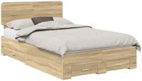 vidaXL Bedframe met lade Sonoma Eik 120 x 200 cm Bewerkt hout