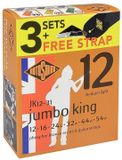 Rotosound JK12-31 Jumbo King 012 3-pack met gitaarriem snarenset akoestisch