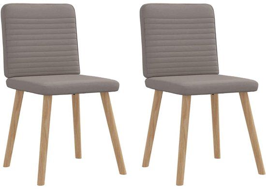 vidaXL Eetkamerstoelen draaibaar 2 stuks stof taupe