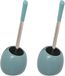 5five Brosse WC/toilette avec support - 2x - bleu glacier - 35 cm