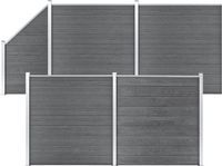 vidaXL Schuttingset - Composiet - Grijs - 792x186 cm