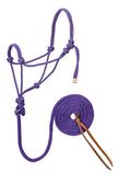 Weaver lederen diamantgevlochten touwhalster en riem, paars/mint/wit, gemiddeld