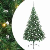 vidaXL - Kunststof - Voorverlichte - Kerstboom - met - 300 - LED - Groen - 180 - cm - PVC