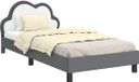 vidaXL Bedframe met hoofdeinde, lichtgrijs, 90 x 190 cm, PU