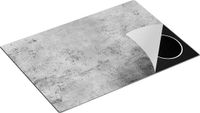 Chefcare Inductie Beschermer Abstracte Kunst - Grijze Cement - Zwart Wit - 77x51 cm