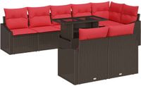 vidaXL Tuinbank - Bruin - Poly rattan
