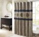 Madison Park Traditional Polyester Jacquard Shower Curtain with Navy MP70-7543