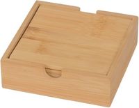 Merkloos Bamboe houten glazen onderzetters - 4x stuks - vierkant - 10x10 cm - Onderzetters voor glazen en bekers