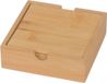 Merkloos Bamboe houten glazen onderzetters - 4x stuks - vierkant - 10x10 cm - Onderzetters voor glazen en bekers