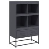 vidaXL Hoge kast 68x39x111,5 cm staal antracietkleurig