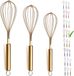 Set de 3 garde de cuisine de luxe en acier inoxydable avec finition dorée
