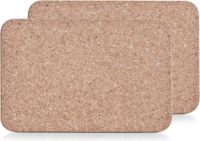 Zeller Rechthoekige placemats - kurk - 2x - met waslaag - 20 x 30 cm