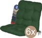 Beautissu Flair NL Set van 6 Tuinkussen Lage Rug Groen 100x50 cm