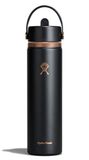 Hydro Flask – Wide Flex Straw Cap 710 ml (24 oz) Bottle – Roestvrij Staal, Lekdichte Rietje, Vaatwasbestendig – Geïsoleerd 24 Uur Koud – Brede Opening, Geschikt voor IJsklontjes – Black