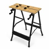 Merkloos / Sans marque Relaxdays Werkbank - 56x76x62 cm - Naturel Zwart
