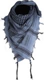 Jopies Premium PLO Doek met Kwasten Rondom - Zwart / blauw - 100% Katoen - 110x110cm