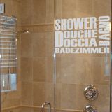 Ambiance Sticker Privacy Raamfolie - MEERTALIGE DOUCHE - Zelfklevend privacyscherm voor doucheramen en -deuren - 55x80cm