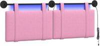 vidaXL - Hangend hoofdbord - Roze - Stof