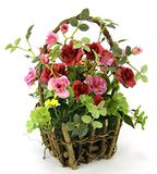 Flair Flower Wildröschen in mand, natuur, polyester, kunststof, roze, 25 x 22 x 22 cm