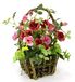 Flair Flower Wildröschen in mand, natuur, polyester, kunststof, roze, 25 x 22 x 22 cm
