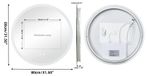 Miroir de salle de bain LED - Miroir avec éclairage, modèle mural - 80 x 80 cm - Antibuée - Dimmable - Rétroéclairage - 3 couleurs de lumière - Fonction mémoire