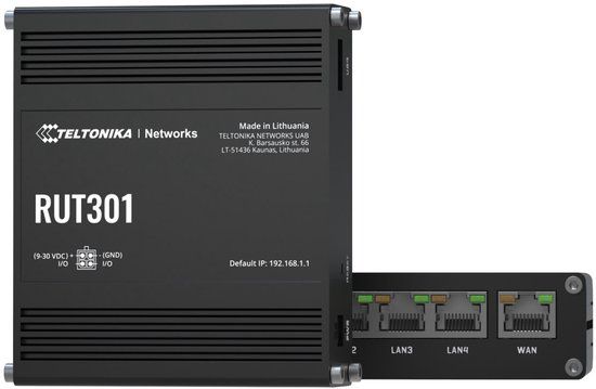 Teltonika RUT301, industriële router met 4 lan poorten