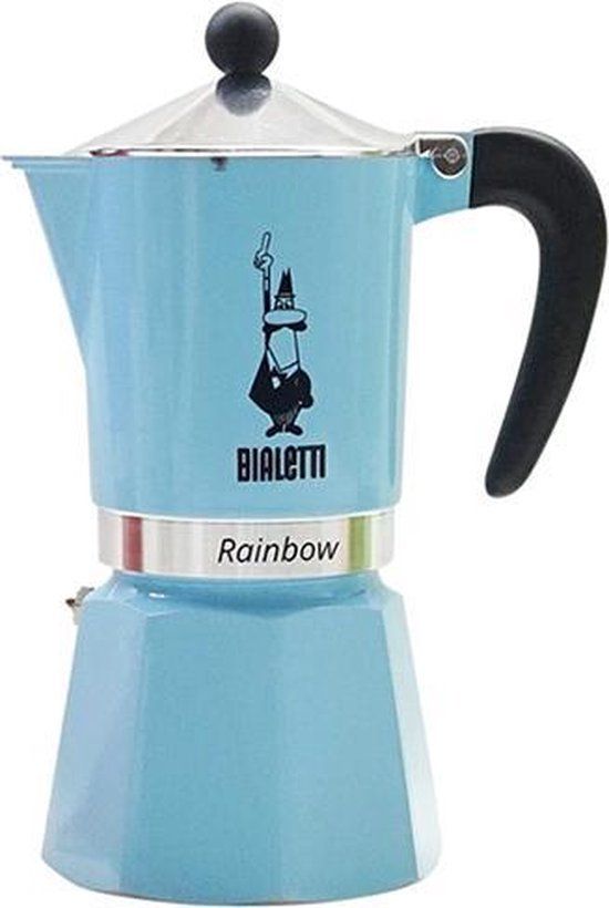 Bialetti Rainbow Azzurro Percolator 300ml - 6 kops - Lichtblauw
