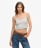 Superdry - Geribbelde tanktop met kanten randje - Dames