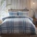 Appletree - Blauw flanel dekbedovertrek - Kingsize (230 x 220 cm) - Superzacht - 100% geborsteld katoen - Wit en blauw tartan beddengoed - Hemelsblauw geruit beddengoed