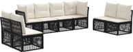 vidaXL Ensemble de bancs de jardin 8 personnes noir polyrattan