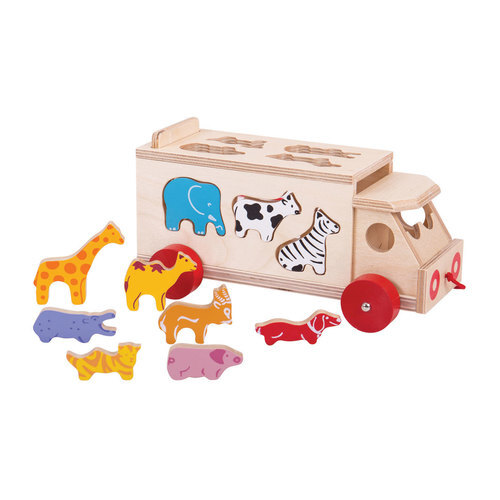 Bigjigs Toys houten vormendoos vrachtwagen 11-delig