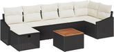 vidaXL Banc de jardin noir poly rotin 2 places