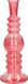 Bougeoir Florence - verre corail rouge - côtelé - D8,5 x H23 cm
