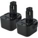 vhbw 2x Batterie Compatible Avec Dewalt Dw979k2br, Dw979k2, Dw979k, Dw979, Dw977k, Dw977b, Dw979k-2, Dw976k Outil Électrique (3000 Mah, Nimh, 12 V)