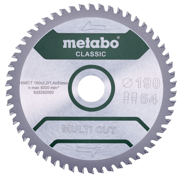 Metabo Metabo 628663000 Multi Cut Cirkelzaagblad - 190 X 30 X 54T - Laminaat / Kunststof / Aluminium / Koper