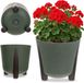 Sans marque Pot de fleurs vert - Rond - Plastique - 26 cm