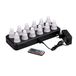 Duni LED kaarsenset multicolor, oplaadbaar 70 x 40 mm - Pak