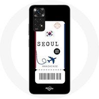 Maniacase Etui voor Xiaomi Redmi Note 11S 4G Air ticket Seoul Zuid-Korea