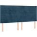Tête de lit bleu foncé 200 x 5 x 118/128 cm velours