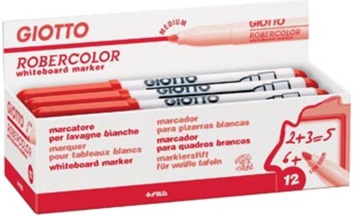 Giottos Robercolor whiteboardmarker, medium, ronde punt, rood 1 stuk