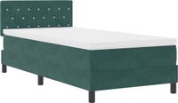 vidaXL - Boxspring bed met matras - Donkergroen - 90 x 190 cm - Fluweel